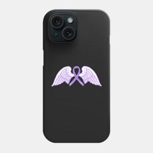 Purple Awareness Ribbon with Angel Wings Phone Case