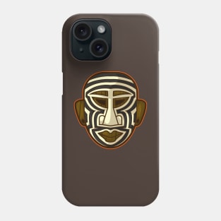 an ancient african mask aboriginal design of a man with zebra patterns Phone Case