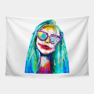 blue hair lisa Tapestry