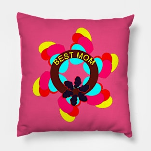 Best mom colorful hearts love mandala design Pillow