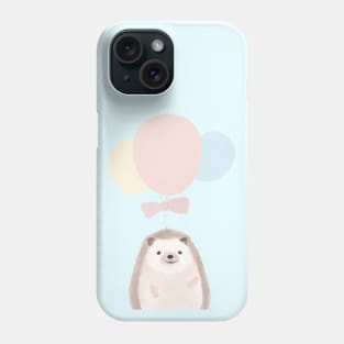 cute hedgehog with balloon Phone Case