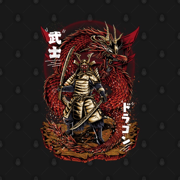 Japan Samurai Dragon by The Artz