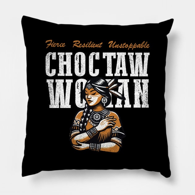 Proud Choctaw Woman Pillow by Depot33