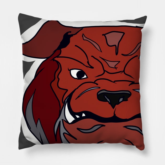 Angry bulldog face Pillow by chrstdnl