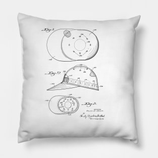 Baseball Cap Vintage Patent Hand Drawing Pillow