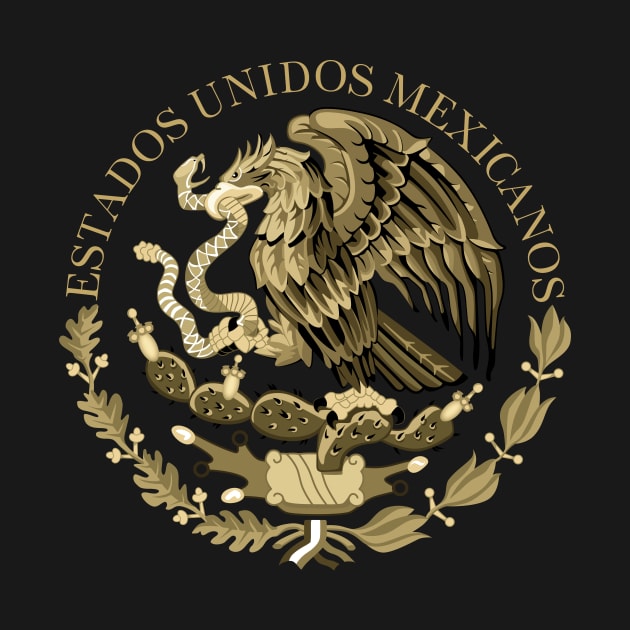 Mexico flag seal in sepia by Sterling