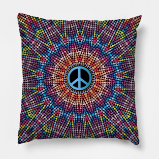 PEACE Sign Kaleidoscope Art Pillow