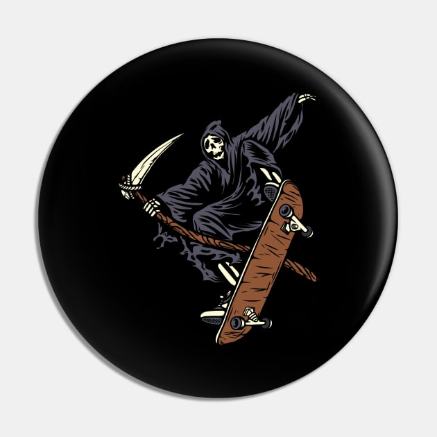 Skate Reaper Pin by quilimo