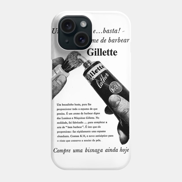 Gillette - Vintage Portuguese Advertising 1958 Phone Case by MalcolmDesigns