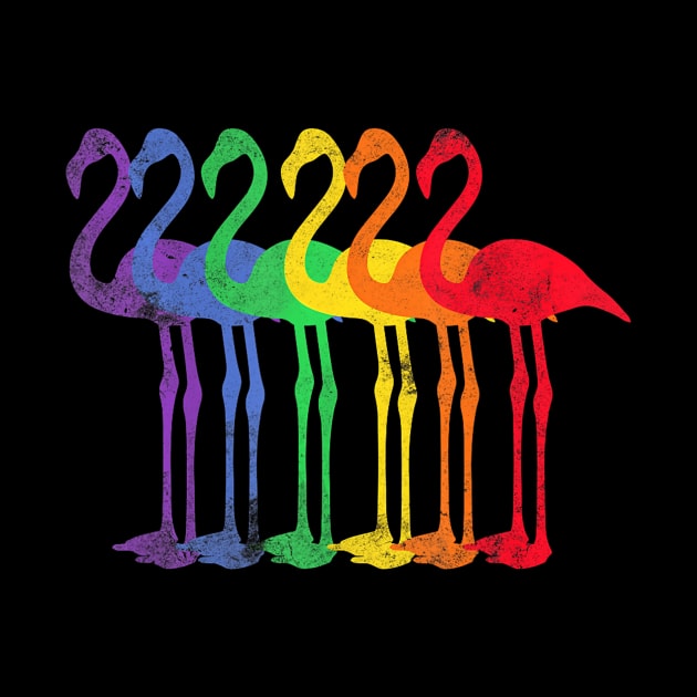 Flamingos In  Flag Colors LGBT Gay Pride Flamingo by mason artist