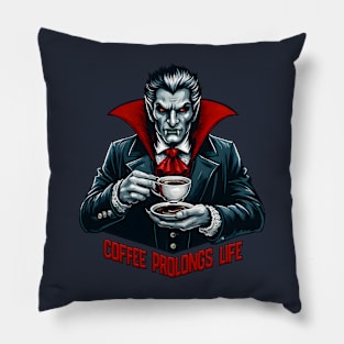 Coffee Prolongs Life-Vampire Pillow