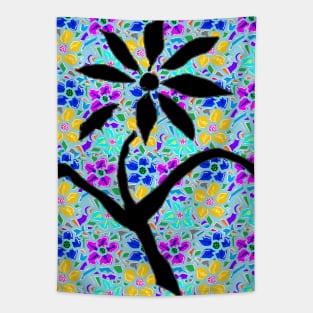 Blue Flower Valentine Tapestry