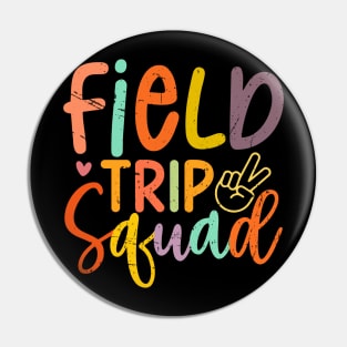 Smile Face Field Trip Squad Retro Groovy Field Day 23 Hippie Pin