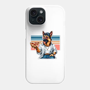 German Shepherd Dog Eating Pizza Phone Case