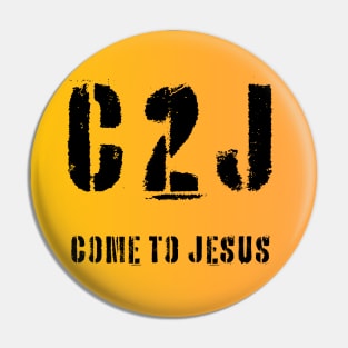 C2J Come To Jesus Matthew 11:28 - ombre Pin