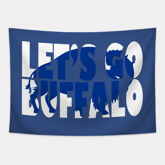 Let's Go Buffalo! Blue Buffalo Tapestry by JossSperdutoArt