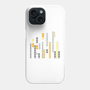Geometric Pixel pattern orange gray Phone Case