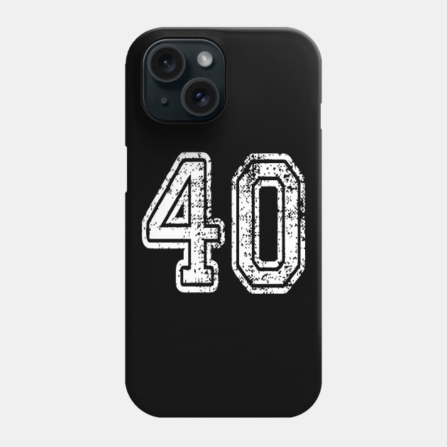 Number 40 Grungy in white Phone Case by Sterling