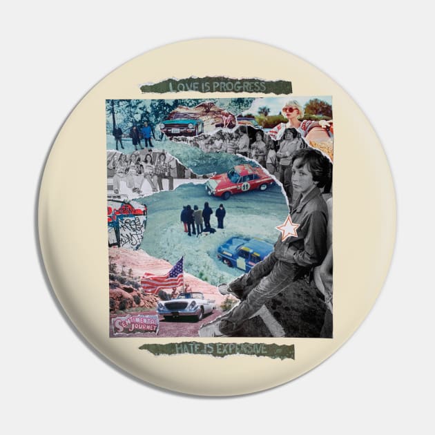 Sentimental Journey - Vintage American Dream Collage Pin by EVANARTT