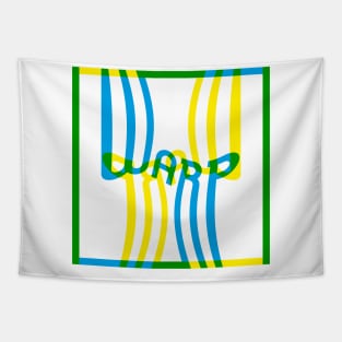 Warp Typography (Blue Yellow Green) Tapestry