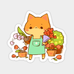 Wilted Flowers Cat Magnet