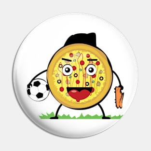 Pizza Football / Soccer Player - Funny Character Illustration Pin