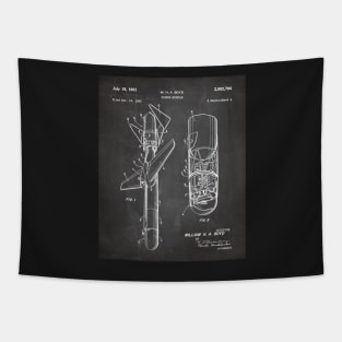 Cold War Military Missile Patent - Army Veteran Military Enthusiast Art - Black Chalkboard Tapestry