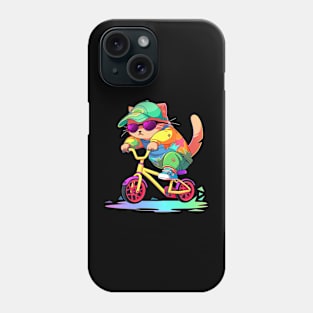 cat ride bike Phone Case