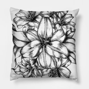 Lilies Bouquet (Vertical) Pillow