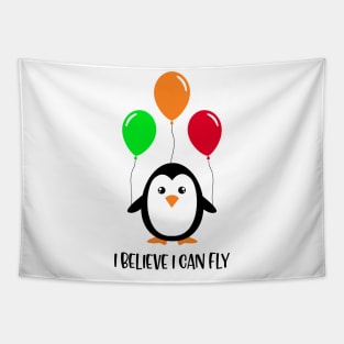 Penguin Believe I can Fly Tapestry