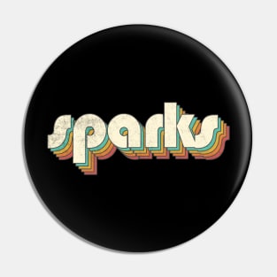 Vintage Sparks Rainbow Letters Distressed Style Pin