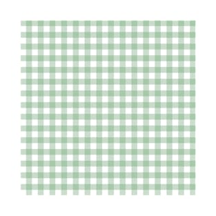 Pastel Light Green And White Buffalo Plaid Gingham T-Shirt