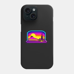 Synthwave sunset sun  astral retro colorfull sticker Phone Case