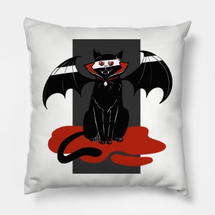 count duke vampire cat with bat wings Pillow