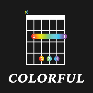 B Colorful B Guitar Chord Tab Dark Theme T-Shirt