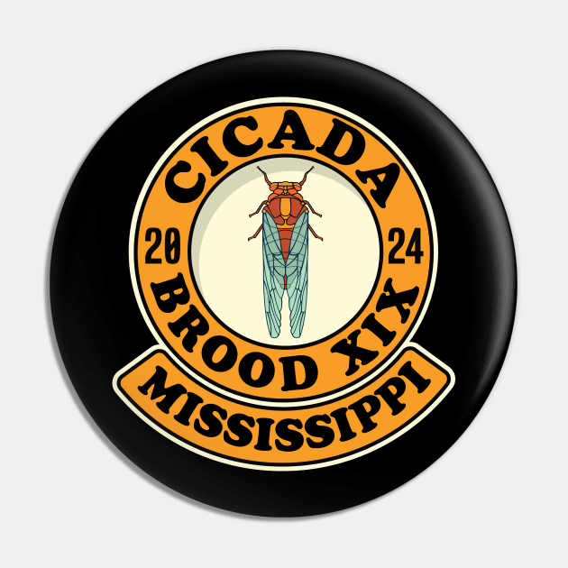 Cicada Brood XIX Mississippi Pin by Huhnerdieb Apparel