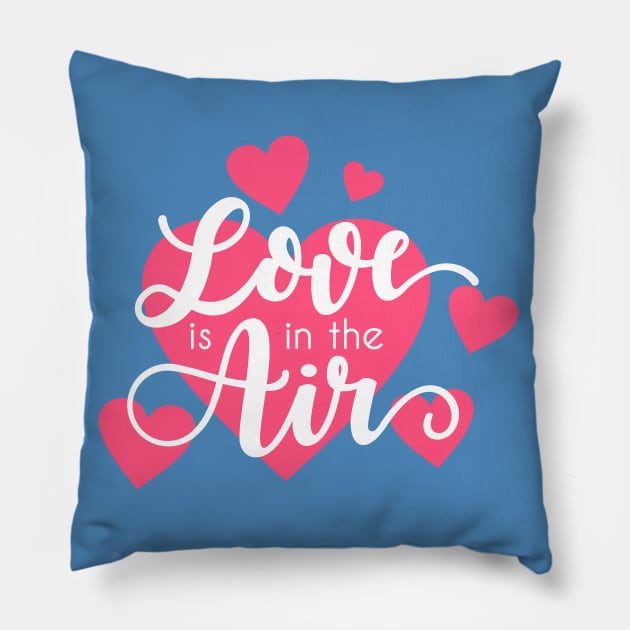 Love is in the Air Romantic Valentine Quote Pillow by Jasmine Anderson