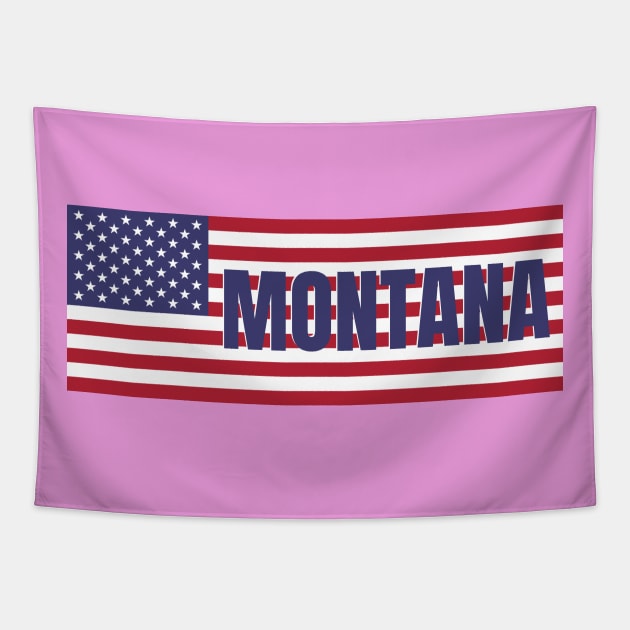 Montana State in American Flag Tapestry by aybe7elf