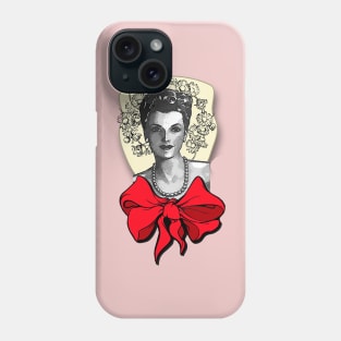 Elegant young girl in red bow tie Phone Case