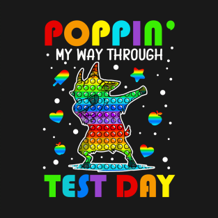 Poppin' My Way Through Test Day Pop It Square Shape Dabbing T-Shirt