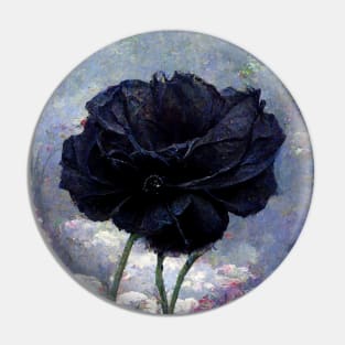 Gothic Botanicals Black Rose Pin