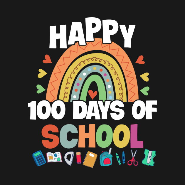 Happy 100 days of school cute rainbow kindergarten by panji derel
