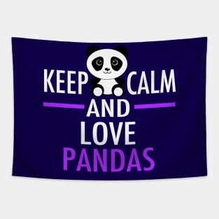 Keep Calm and Love Pandas Tapestry