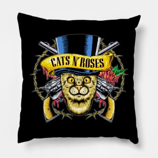 cats n roses Pillow