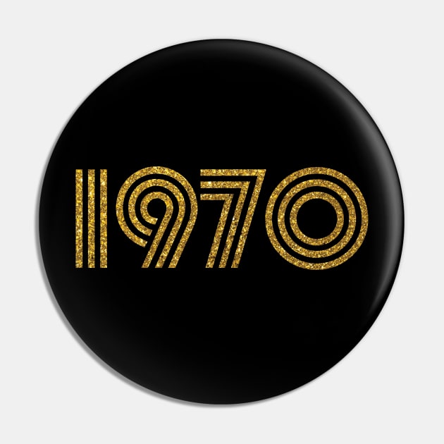 1970 Birth Year Glitter Effect Pin by Elsie Bee Designs