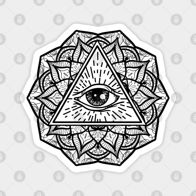 Geometric Mandala Eye Symmetry All Seeing Eye Triangle - Mandala