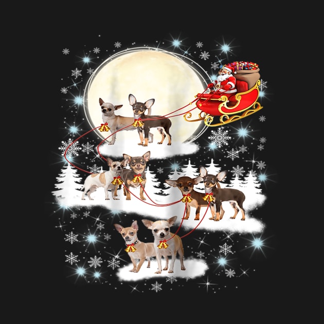 Cute Chihuahua Xmas Chihuahua Sled Santa Dog by Barnard