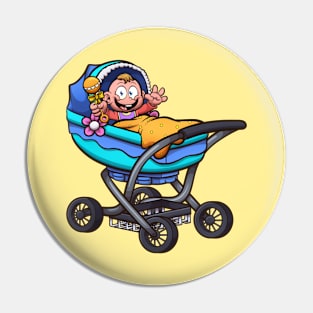 Cartoon Baby In Carriage Pin