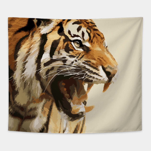Tiger Snarl Tiger Tapestry Teepublic
