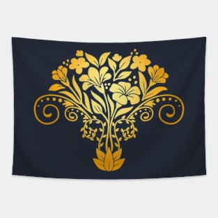 Gold Wildflower Bouquet Tapestry